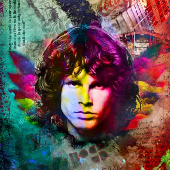 Druckgrafik mit dem Titel "JIM MORRISON" von Joe Baxxter, Original-Kunstwerk, Digitaldruck