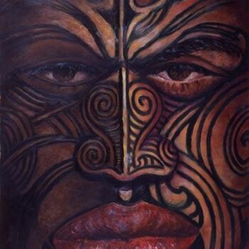 Painting titled "New Guinean" by Joe Johnson, Original Artwork