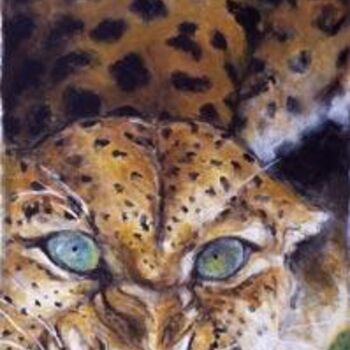 Painting titled "Growling Leopard" by Joe Johnson, Original Artwork
