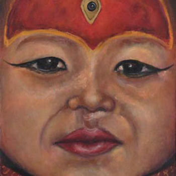 Painting titled "TIBETAN KID" by Joe Johnson, Original Artwork