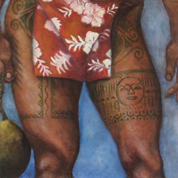 Peinture intitulée "POLYNESIAN LOIN CLO…" par Joe Johnson, Œuvre d'art originale