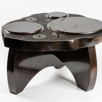 Sculpture titled "Carved Coffee Table" by Joe Mamer, Original Artwork, Wood