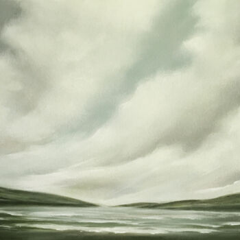Schilderij getiteld "Dawn At Loch Morar…" door Mullo, Origineel Kunstwerk, Olie Gemonteerd op Frame voor houten brancard
