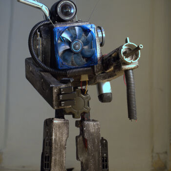 Скульптура под названием "Robot 7" - Joeartcuba, Подлинное произведение искусства, Пластмасса