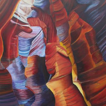 Malerei mit dem Titel "Antelope" von Joel Brossat, Original-Kunstwerk, Öl