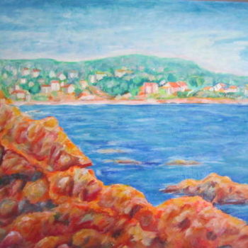 Painting titled "vue  sur  Saint  Ai…" by Joel Jeanniot, Original Artwork, Oil