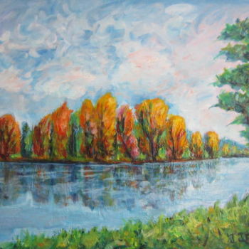Peinture intitulée "reflets d'automne s…" par Joel Jeanniot, Œuvre d'art originale, Huile
