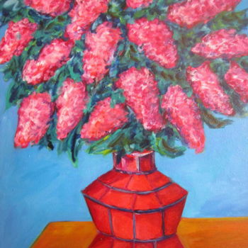 Peinture intitulée "bouquet de lilas au…" par Joel Jeanniot, Œuvre d'art originale, Huile