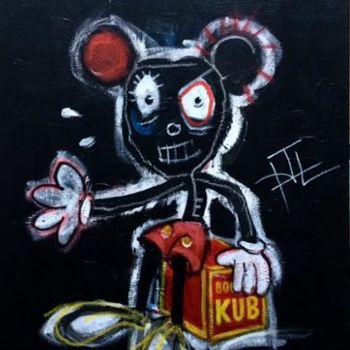 Malerei mit dem Titel "Mick KUB 2" von Joel Larribeau, Original-Kunstwerk, Acryl