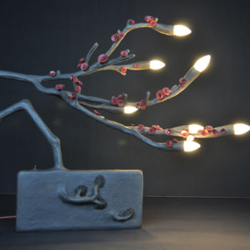 Diseño titulada "Un soir, un cerisier" por Joël Bartz, Obra de arte original, Luminaria