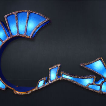 Design intitulada "Bleu Andromède" por Joël Bartz, Obras de arte originais, Luminaria