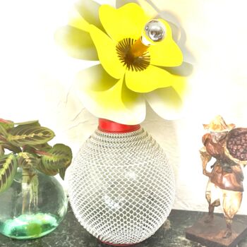 Design mit dem Titel "Lampe fleur pavot j…" von Joel Carpentier (Ambiance d'Antan), Original-Kunstwerk, Leuchte