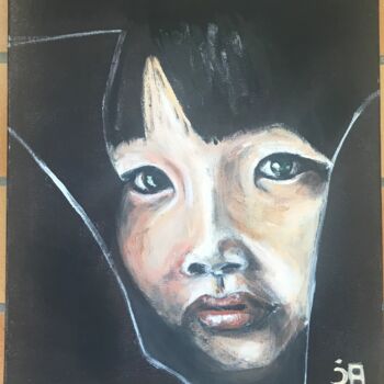 Painting titled "Jeune chinoise" by Joele Ardans, Original Artwork, Acrylic