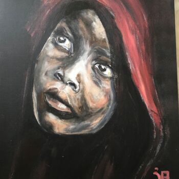 Malerei mit dem Titel "Jeune enfant africa…" von Joele Ardans, Original-Kunstwerk, Acryl