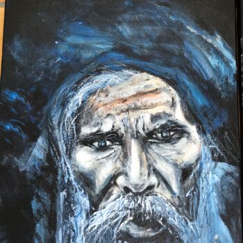 Painting titled "Hindou bleu" by Joele Ardans, Original Artwork, Acrylic