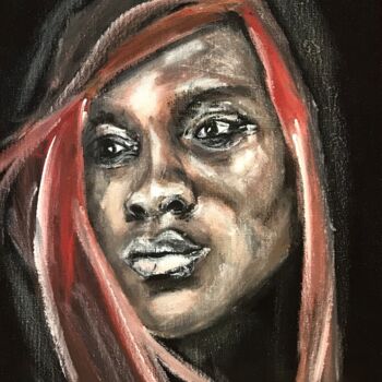 Painting titled "Africain" by Joele Ardans, Original Artwork, Acrylic