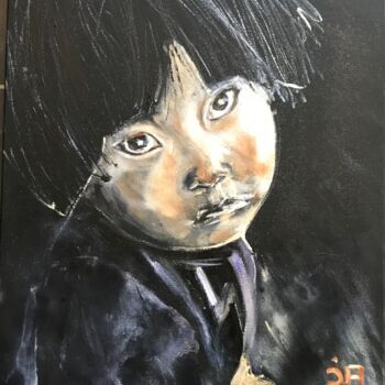 Peinture intitulée "Enfant asiatique" par Joele Ardans, Œuvre d'art originale, Acrylique