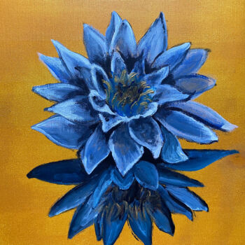Painting titled "Blue lotus 1" by Joele Ardans, Original Artwork, Acrylic