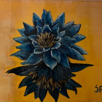 Painting titled "Blue lotus 4" by Joele Ardans, Original Artwork, Acrylic