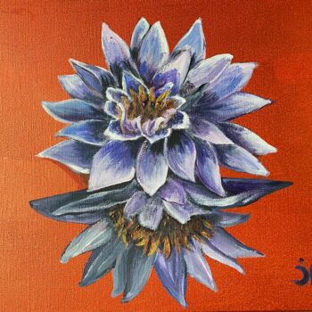 Painting titled "Blue lotus" by Joele Ardans, Original Artwork, Acrylic