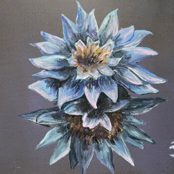 Painting titled "Blue lotus 6" by Joele Ardans, Original Artwork, Acrylic
