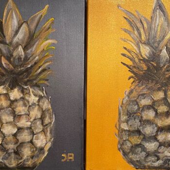 Peinture intitulée "Twice pineapple" par Joele Ardans, Œuvre d'art originale, Acrylique