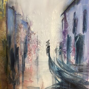 Peinture intitulée "Carnaval à Venise" par Joele Ardans, Œuvre d'art originale, Aquarelle