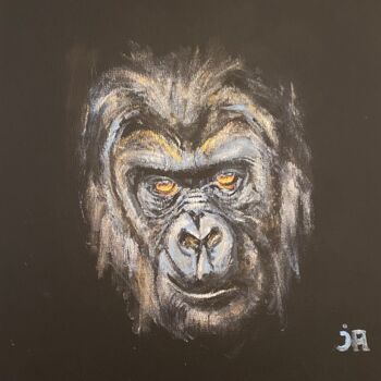 Painting titled "Gorille tout simple…" by Joele Ardans, Original Artwork, Acrylic