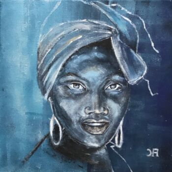 Painting titled "African blue" by Joele Ardans, Original Artwork, Acrylic