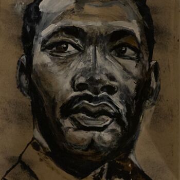 Painting titled "Martin Luther king" by Joele Ardans, Original Artwork, Acrylic