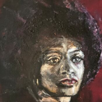 Peinture intitulée "Angela davis" par Joele Ardans, Œuvre d'art originale, Acrylique