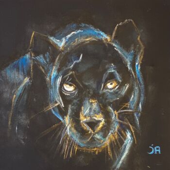 Painting titled "Black panther" by Joele Ardans, Original Artwork, Acrylic