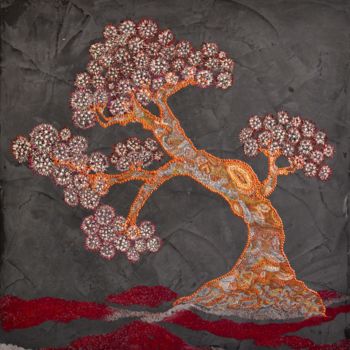 Schilderij getiteld "Arbre Zen" door Joelle Benhamou, Origineel Kunstwerk, Acryl