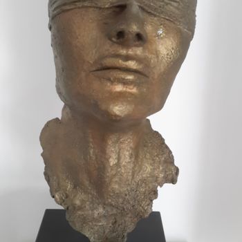 Skulptur mit dem Titel "Une larme" von Joëlle Boutherin, Original-Kunstwerk, Terra cotta
