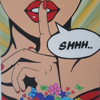 Painting titled "Chut..." by Joëlle Boutherin, Original Artwork, Acrylic