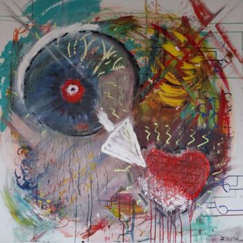 Peinture intitulée "Amor" par Joëlle Butin, Œuvre d'art originale, Huile