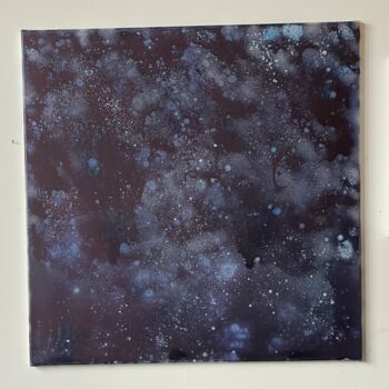 Painting titled "Milky Way" by Joelle Cabanne, Original Artwork, Ink Mounted on Wood Stretcher frame