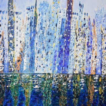 Peinture intitulée "Reflets" par Joëlle Darmon, Œuvre d'art originale, Acrylique