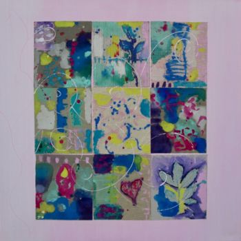 Peinture intitulée "Carrés de Jardin d'…" par Joëlle Dubois, Œuvre d'art originale, Acrylique