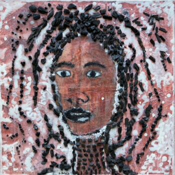 Peinture intitulée "L'africaine" par Joëlle Dubois, Œuvre d'art originale, Acrylique
