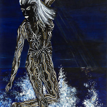 Peinture intitulée "Nyx 2" par Joelle Kem Lika, Œuvre d'art originale, Acrylique Monté sur Châssis en bois