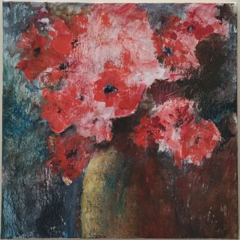 Peinture intitulée "Fleurs" par Joelle Neveux Frayssinet (JNF), Œuvre d'art originale, Huile