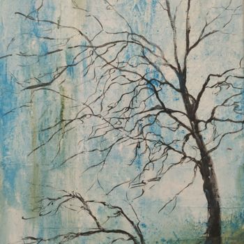 Painting titled "L'arbre" by Joelle Neveux Frayssinet (JNF), Original Artwork, Acrylic