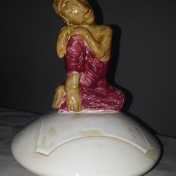 Sculpture titled "boite Zen (Email)" by Joëlle Thanel, Original Artwork, Ceramics