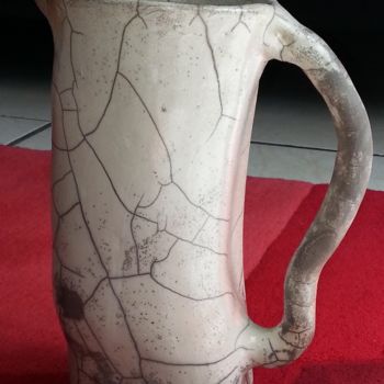 Escultura intitulada "vase pichet RAKU" por Joëlle Thanel, Obras de arte originais, Cerâmica