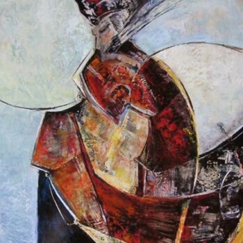 Peinture intitulée "le cavalier.jpg" par Joelle Tomasso, Œuvre d'art originale, Huile