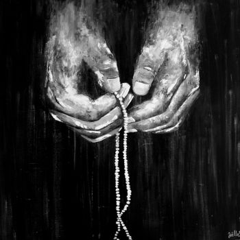 Peinture intitulée "priere-pour-la-plui…" par Joëlle Bonnet, Œuvre d'art originale, Acrylique
