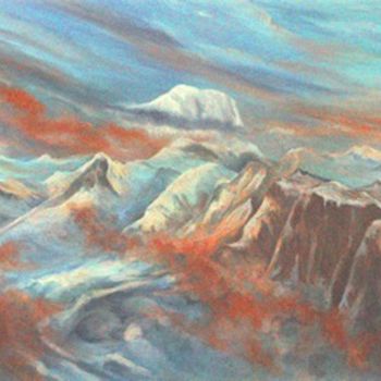 Painting titled "Depuis Valmorel" by Joëlle Butte-Hoiss, Original Artwork, Oil