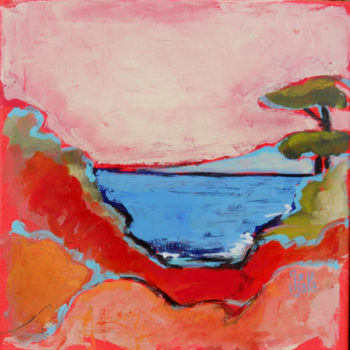 Картина под названием "vue sur mer" - Joelle Sala, Подлинное произведение искусства, Акрил