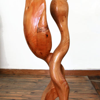 Sculpture intitulée "L'envol" par Joelle Couderc, Œuvre d'art originale, Bois